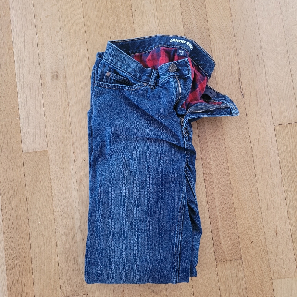 Land's End flannel-lined Jeans, Size 18 slim